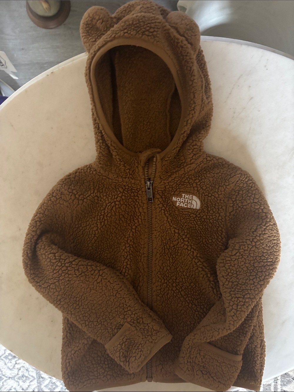 The North Face Chestnut Teddy Fleece Hooded Jacket with Ear Details